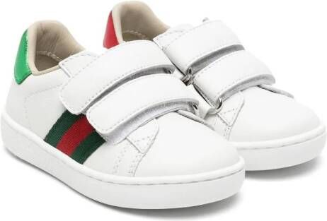 Gucci Kids Web-detailing leather sneakers White