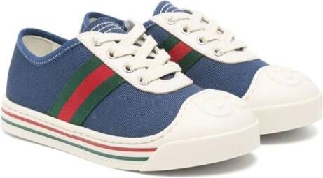 Gucci Kids Web-trim canvas sneakers Blue