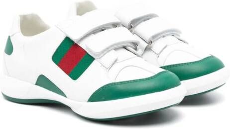 Gucci Kids Web-trim touch-strap sneakers White