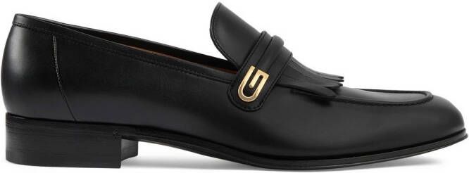 Gucci fringe-detail leather loafers Black