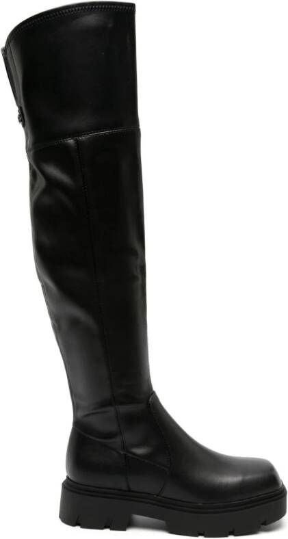 GUESS USA Rassa knee-high leather boots Black
