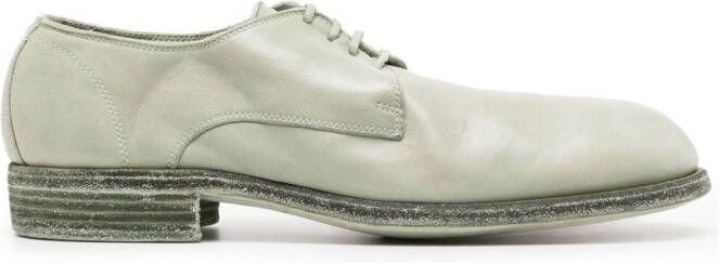 Guidi 30mm lace-up leather derby shoes Green