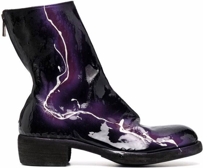 Guidi high-shine finish ankle boots Black