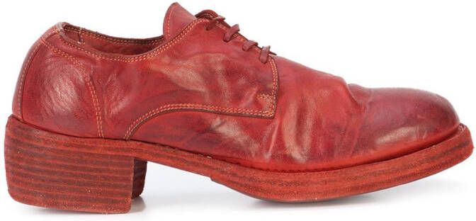 Guidi lace-up heeled shoes Red