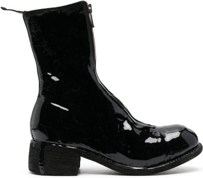 Guidi laminated leather boots Black
