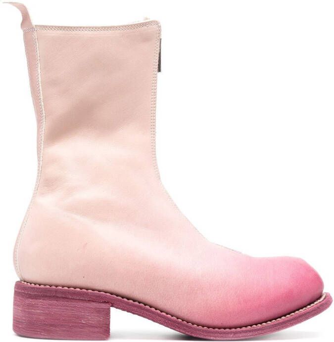 Guidi leather zip-up boots Pink