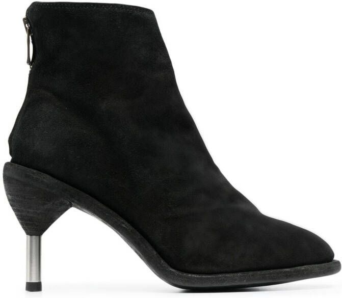 Guidi metal-heel suede boots Black