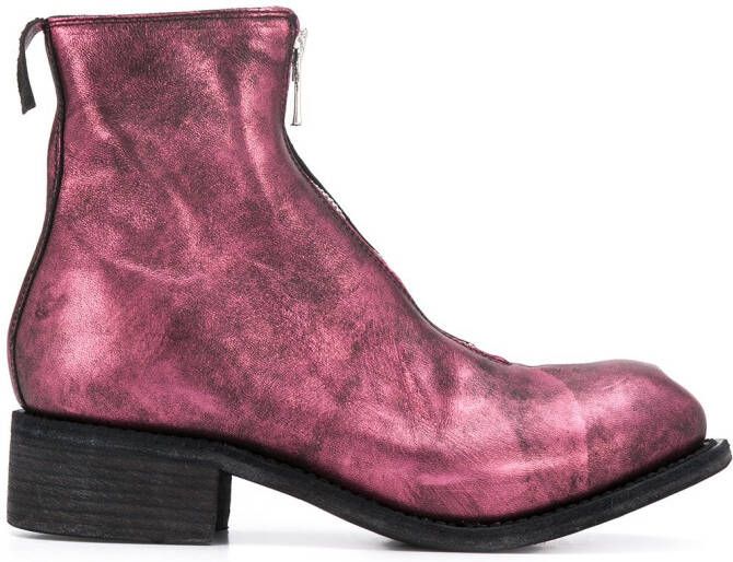 Guidi metallic ankle boots Purple