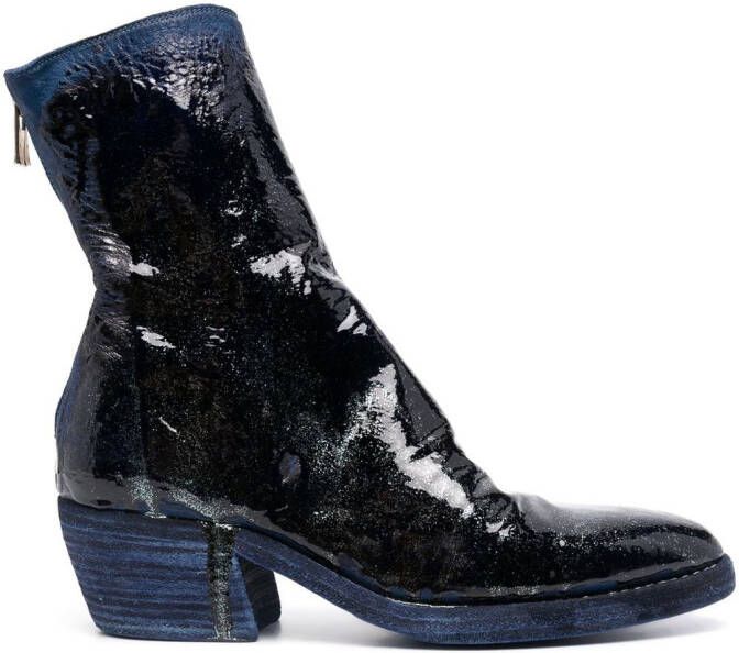 Guidi painted patent leather boots Blue