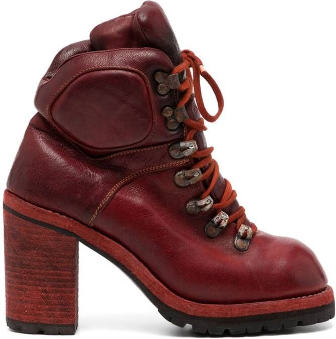 Guidi R19AV 100mm lace-up boots Red