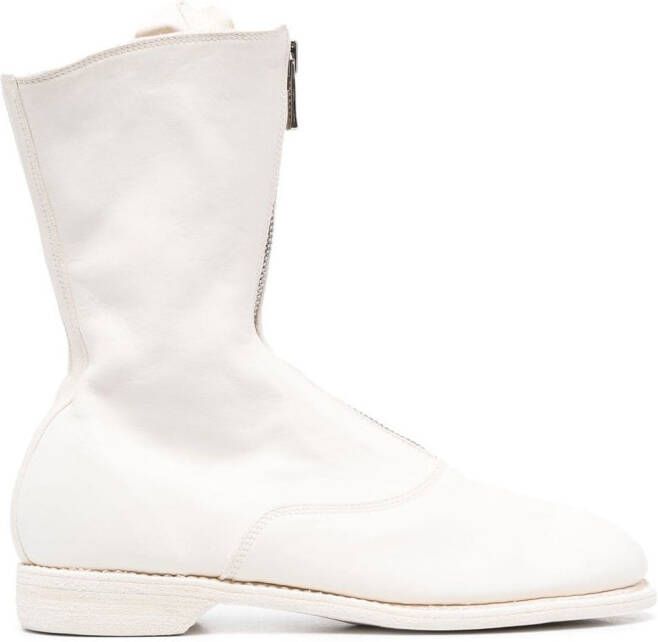 Guidi round-toe leather boots White