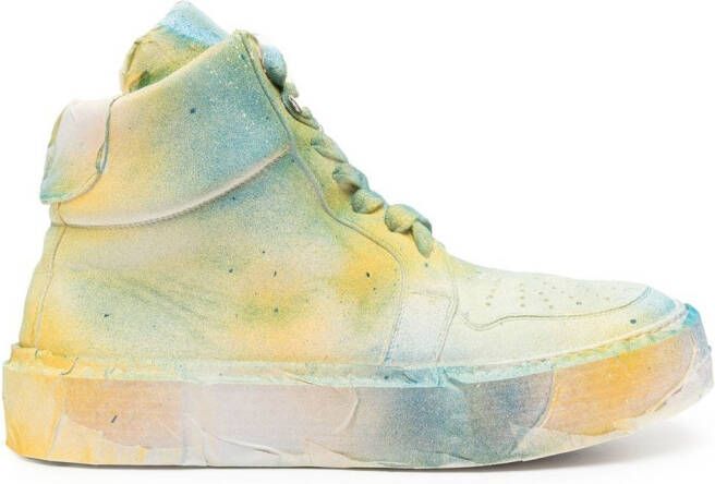 Guidi spray-effect high-top sneakers Green