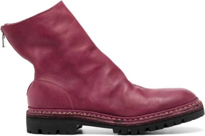 Guidi zip-fastened leather boots Pink