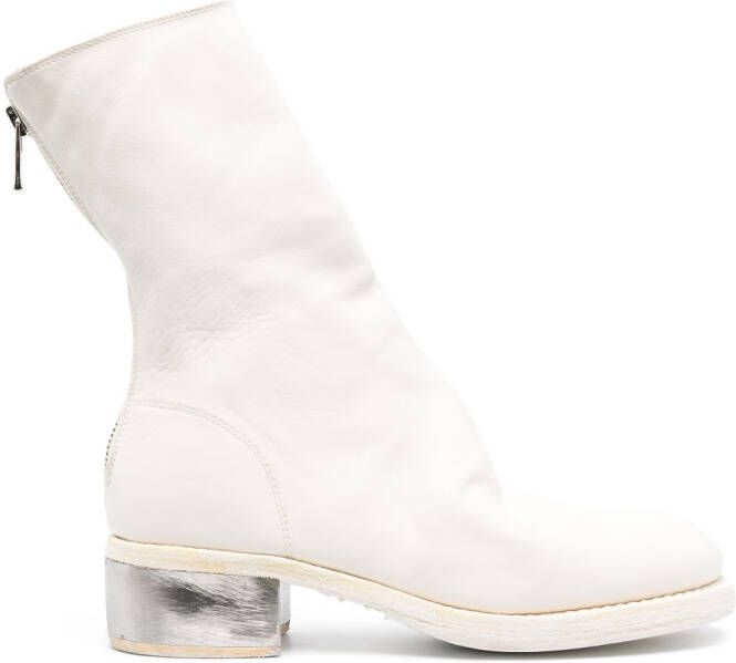 Guidi zip-fastening leather boots White