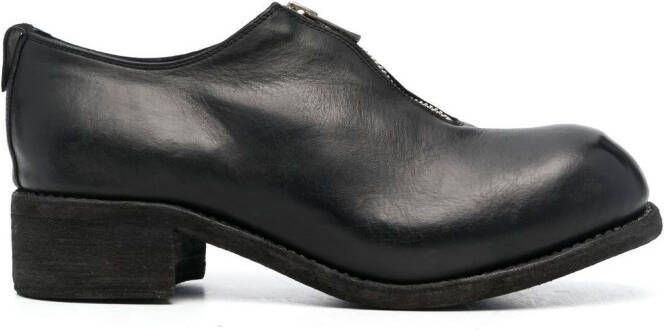Guidi zip-front block-heel shoes Black