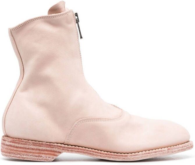 Guidi zip-up 25mm heeled boots Pink