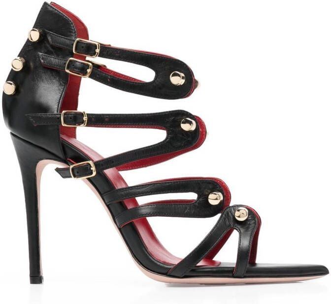 HARDOT 100mm bar-detail strappy sandals Black