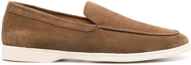 Henderson Baracco almond-toe suede loafers Brown