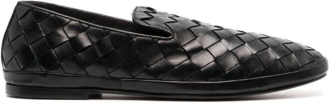 Henderson Baracco Guinea square-toe leather loafers Black