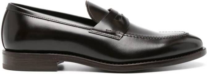 Henderson Baracco leather penny loafers Brown