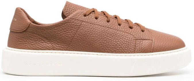 Henderson Baracco pebbled low-top sneakers Brown