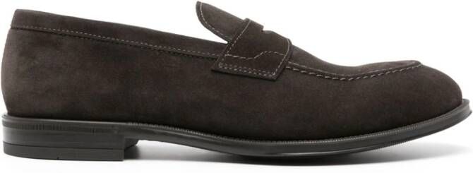 Henderson Baracco suede penny-slot loafers Brown