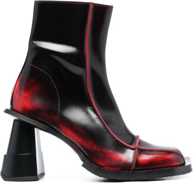 Henrik Vibskov Elle Driver Heel 100mm leather boots Red