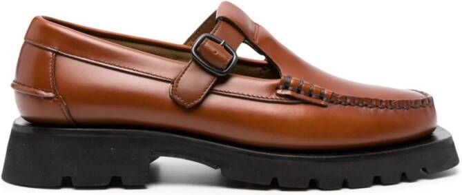 Hereu Alber T-bar leather loafers Brown