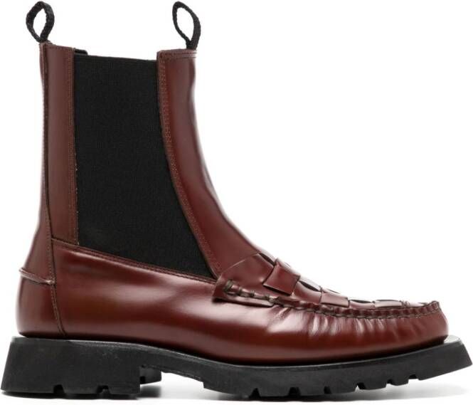 Hereu Alda woven 35mm Chelsea boots Red