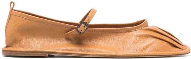 Hereu Dansa pleated slippers Brown