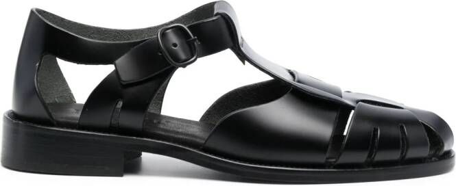 Hereu Pesca cut-out leather sandals Black