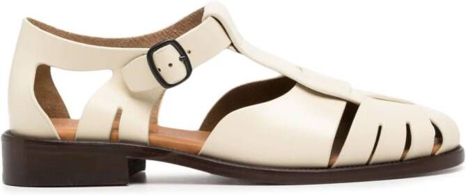 Hereu Pesca cut-out leather sandals Neutrals