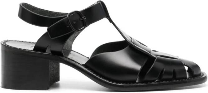 Hereu Pesca leather sandals Black