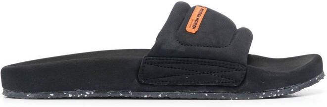 Heron Preston logo-patch slip-on slides Black