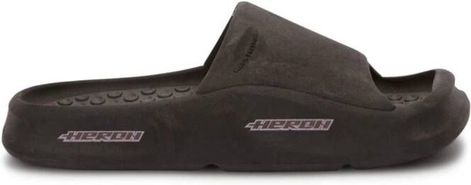 Heron Preston moulded flat slides Black