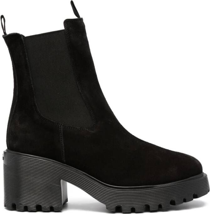 Hogan 70mm leather ankle boots Black