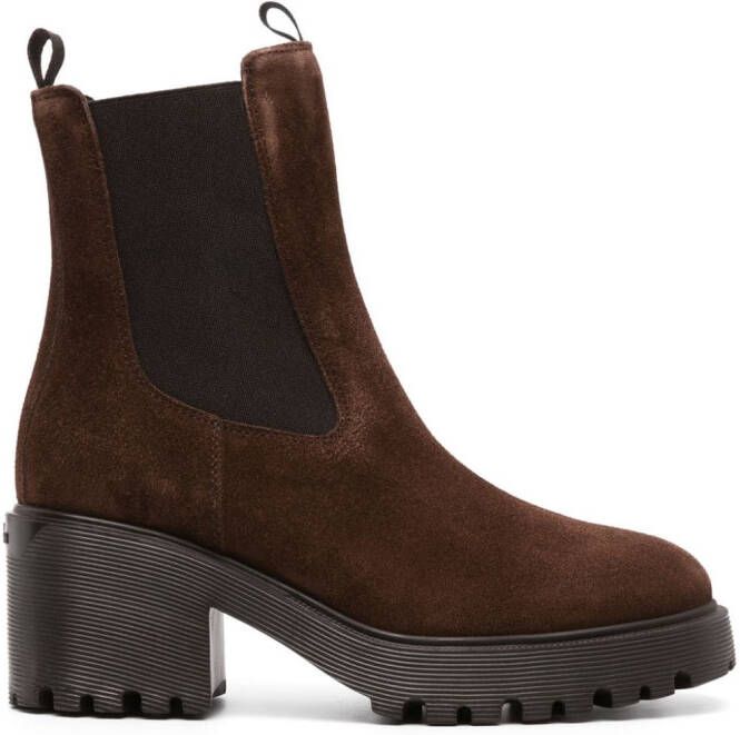 Hogan 70mm leather Chelsea boots Brown