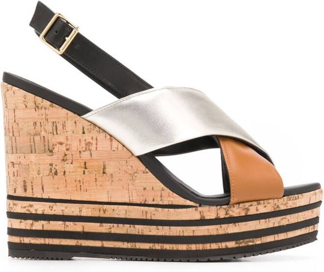 Hogan crossover strap sandals Brown
