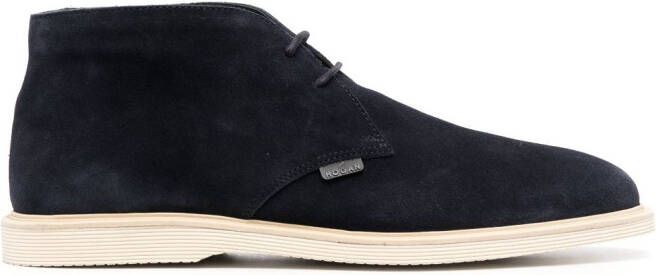 Hogan Desert suede lace-up boots Blue