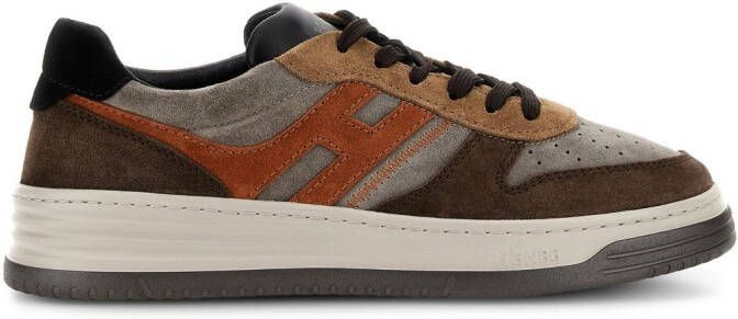 Hogan H630 panelled low-top sneakers Brown