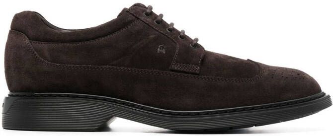 Hogan lace-up suede brogues Brown