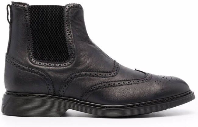 Hogan leather Chelsea boots Black