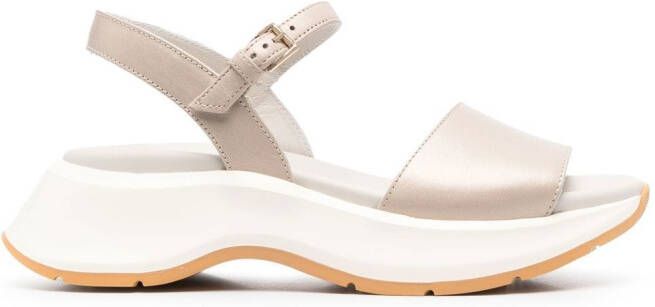 Hogan open-toe leather sandals Neutrals