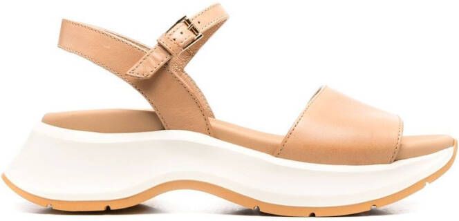 Hogan 60mm open-toe leather sandals Neutrals
