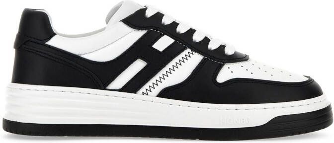 Hogan panelled-design leather sneakers Black