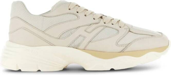 Hogan panelled leather sneakers Neutrals