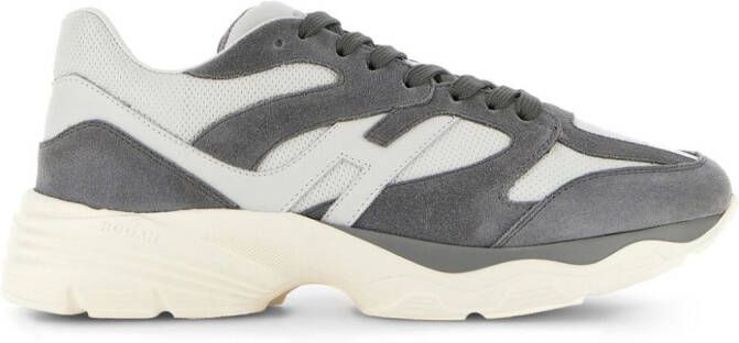 Hogan panelled suede sneakers Grey