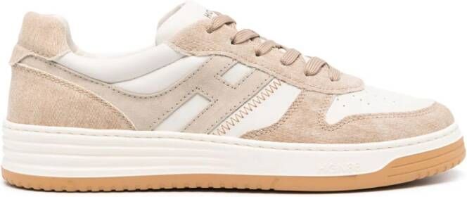 Hogan panelled suede sneakers Neutrals