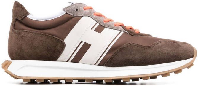 Hogan suede-panels sneakers Brown