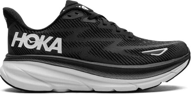 HOKA Clifton 9 "Black White" sneakers